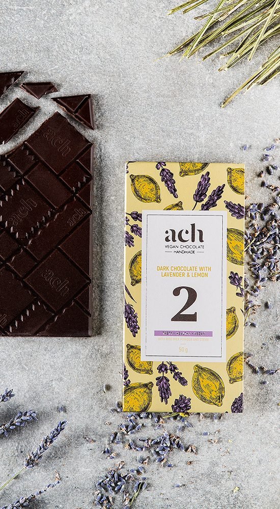 Dark chocolate with lemon and lavender