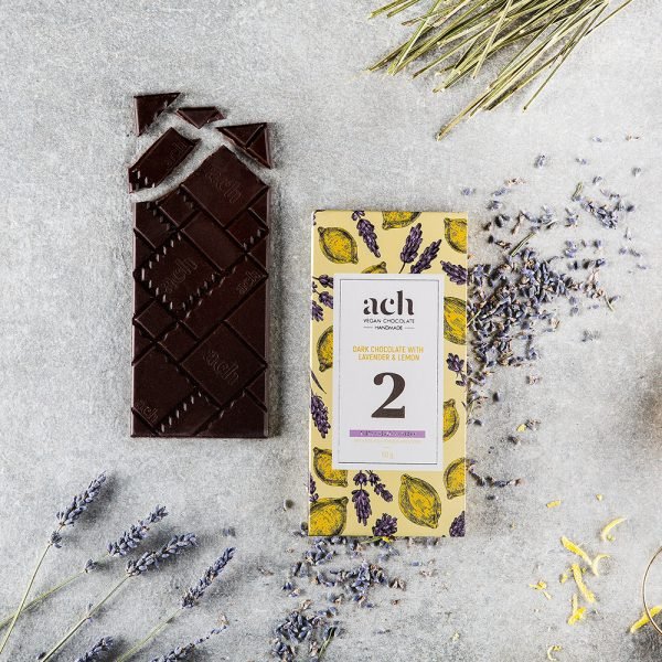 Dark chocolate with lemon and lavender